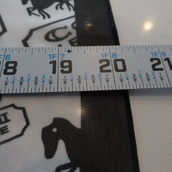 NEW AUTHENTIC 2023 COACH LEATHERWARE 100% SILK SCARF SCARVE BLACK WHITE 60"X20" - Picture 11 of 14